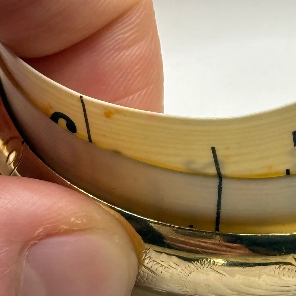 Vintage 14K Yellow Gold Engraved Bangle Bracelet - Picture 9 of 11